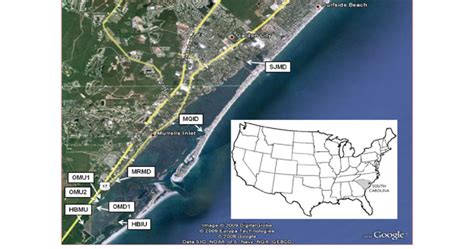 Map Of South Carolina Indicating Location Of Murrells Inlet Inset
