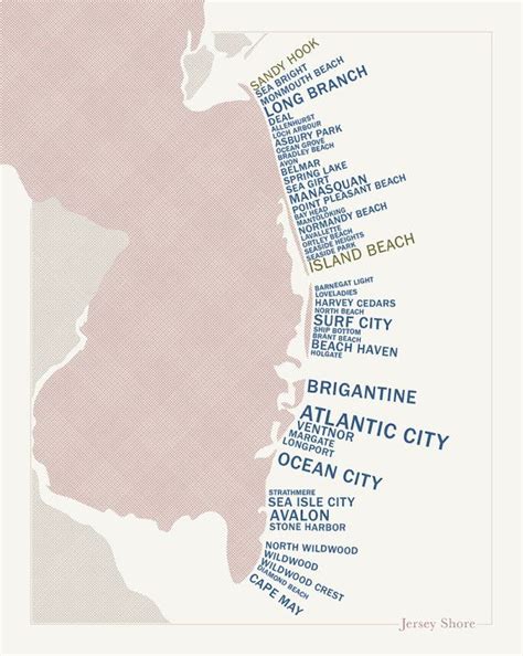 Jersey Shore Map List Of New Jersey Shore Towns By Gtwoolston Jersey