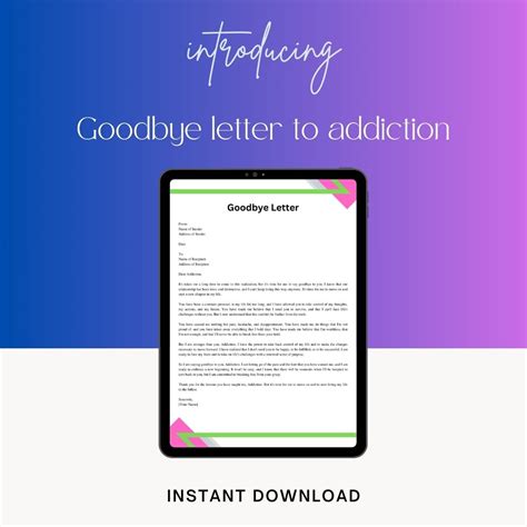 Goodbye Letter To Addiction Sample With Examples Word Template1minute