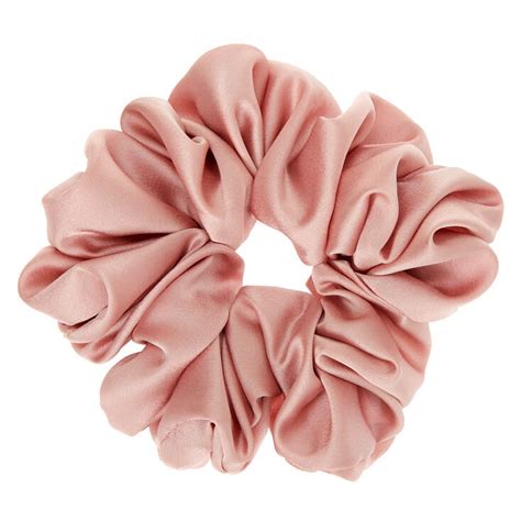 Giant Satin Hair Scrunchie Blush Pink Claires