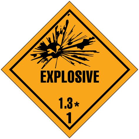 Hazard Class 1 3 Explosive Worded Vinyl Label ICC Compliance Center
