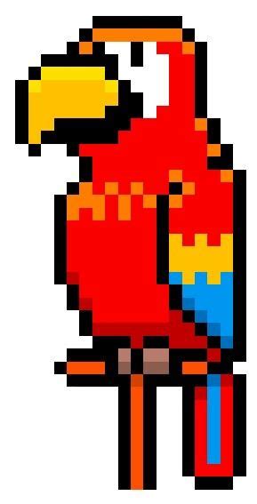 Red Parrot Pixel Art Mario Characters Character
