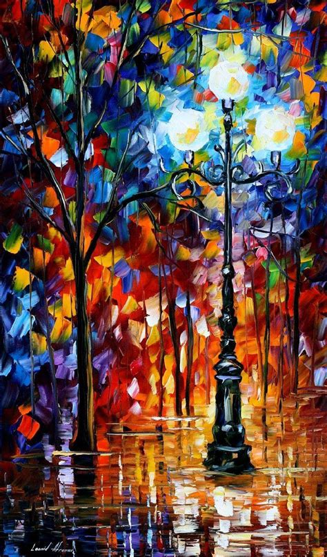 Blue Lights Oil Painting By Leonid Afremov By