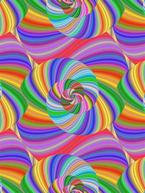 Colored Spiral Fractal Pattern In Bright Colors Fractal Patterns