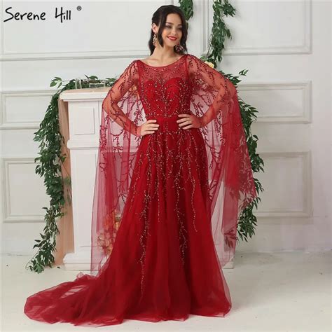 Wine Red Sleeveless Shawl Yarn Evening Dresses Beading Sequined Sexy