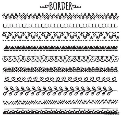 Set Of Decorative Hand Drawn Border Bullet Journal Ideas Pages Hand
