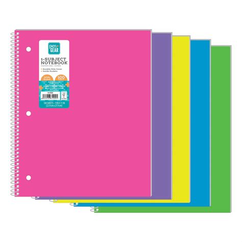 Pen Gear Poly 1 Subject Notebook Wide Ruled 9 X 11 100 Sheets