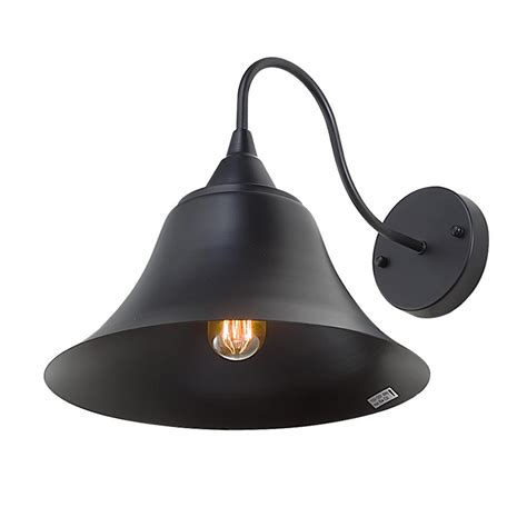 Gooseneck wall sconce back when the wall lights but a invention, sconces were used by people to keep torch lights a fire and candle light as on it? LNC 1-Light Black Gooseneck Bell Wall Sconce-A02242 - The ...