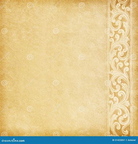 Old Paper With Floral Border Stock Image Image Of Decor Grunge