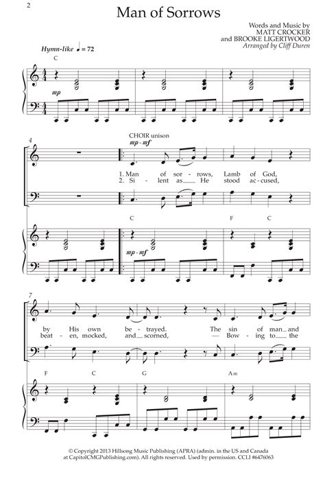 Man Of Sorrows Choral Anthem Satb Sheet Music Pdf Lifeway Choral