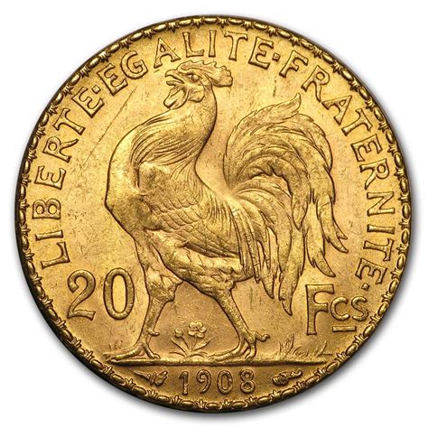 Buy 1908 France Gold 20 Francs Rooster Bu Apmex