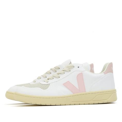 Veja V 10 Pink Logo White Trainer Womens From Pilot Uk