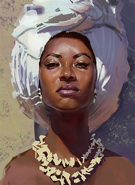 N45 Thiago Moura Januário 2015 Figurative Art Female Head Black Woman Face Portrait