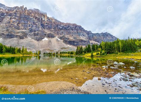 Lago Hungabee Na Trilha Opabin No Lago Ohara No Parque Nacional Yoho