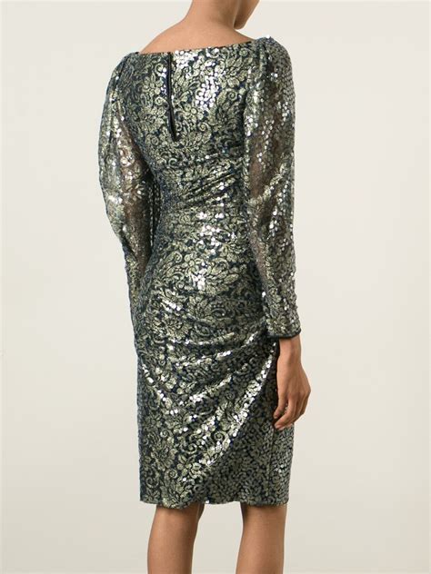 Emanuel Ungaro Pre Owned Sequin And Lace Dress Farfetch
