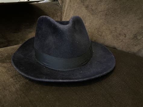 Selentino Queen 100 Velour Felt Mens Black Fedora Hat W Feather Ebay