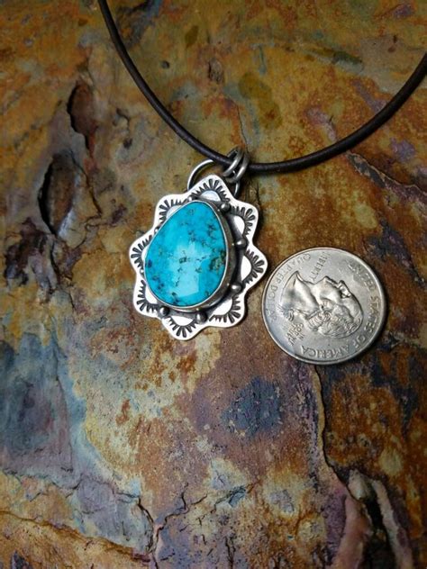 Turquoise And Sterling Silver Necklace Etsy