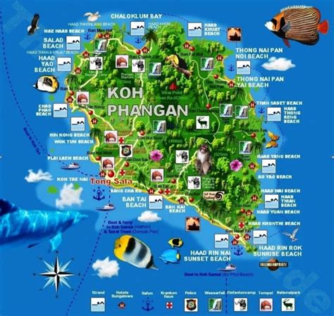 Carte Touristique Koh Phangan Sites à Visiter Sur Cette île En Thaïlande