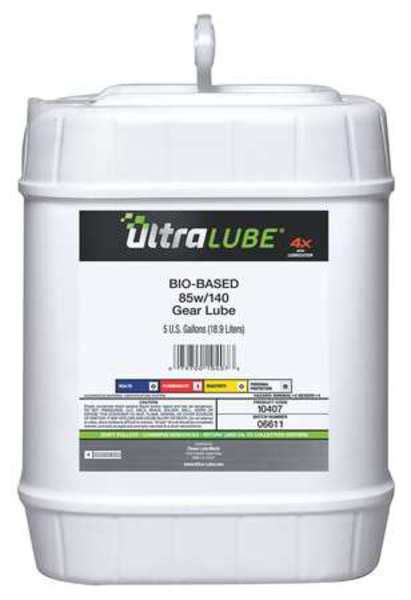 ultralube 5 gal gear oil pail not specified iso viscosity 85w 140 sae amber 10407 zoro