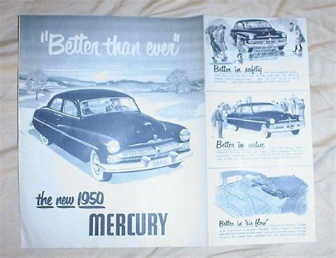 Find 2 Different 1950 Mercury 50 Merc Sales Brochure Original Sales