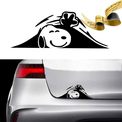 1 X Snoopy Trunk Peek Decal No Background Professional Quality Die