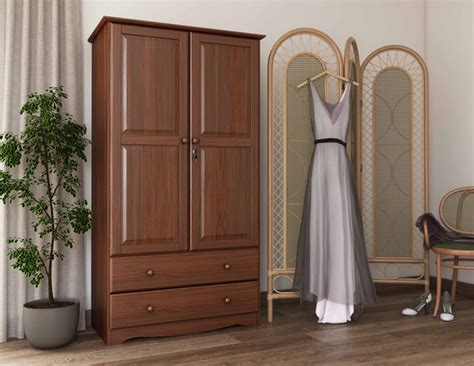 Kousi portable closet clothes wardrobe bedroom armoire storage organizer with doors. 100% Solid Wood Smart Wardrobe/Armoire/Closet ...