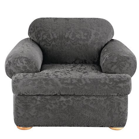 The shape of your seat cushions determines the type of slipcover you'll. Sure Fit Stretch Jacquard Damask Armchair T-Cushion ...