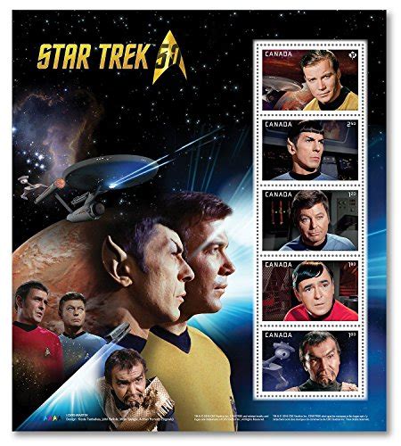 Buy Star Trek 50th Anniversary Pane Of 5 Captain Kirk Spock Scotty