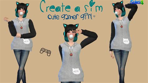 Sims4 Creating A Cute Gamer Girl Sim Youtube