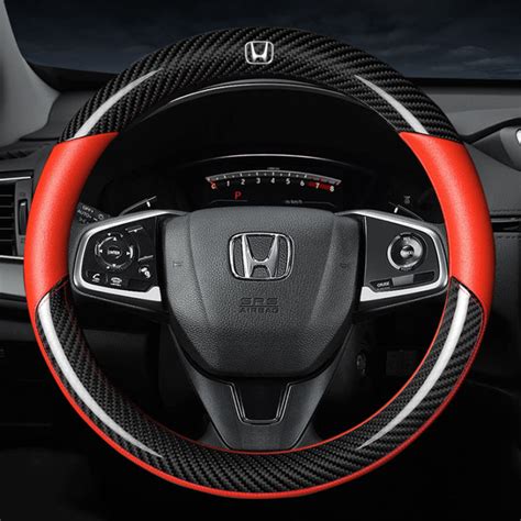 Honda Carbon Fiber Steering Wheel Cover Civic Accord Crv Breeze Fit Xrv