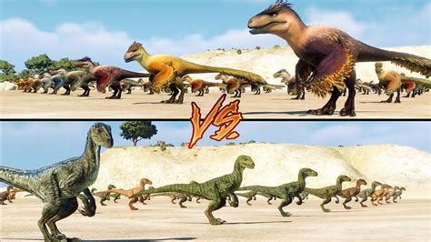 100 Utahraptors Vs 100 Velociraptors Jurassic World Evolution 2 Youtube