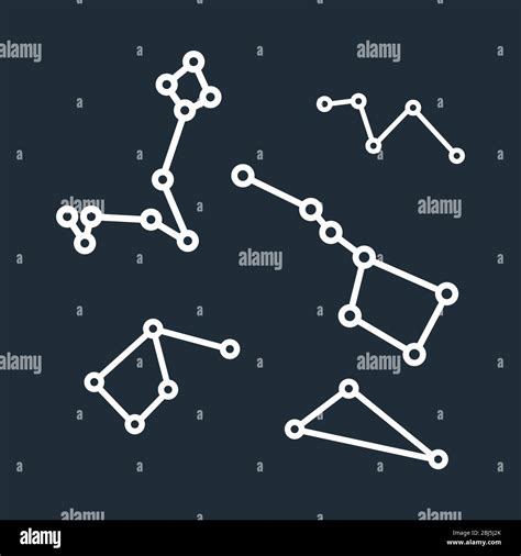 Set Of Freehand Constellations Vector Zodiac Signs Stock Vector Image