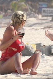 Caroline Vreeland In Red Swimsuit At Tulum Beach Mexico Celebmafia