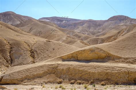 Majestic Natural Scenery Of Barren Hills In Judean Desert Mitspe