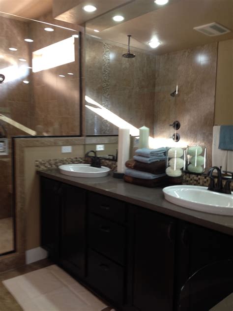 Adding pedestal sink backsplash ideas to your bathroom is an important decision because the design you choose usually pulls the entire room together. Like the colors, backsplash, and sinks. | Lighted bathroom ...