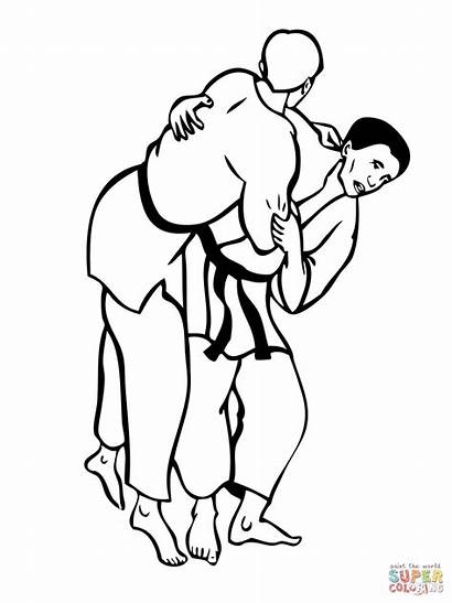Judo Karate Desenhos Luta Coloring Disegni Colorare