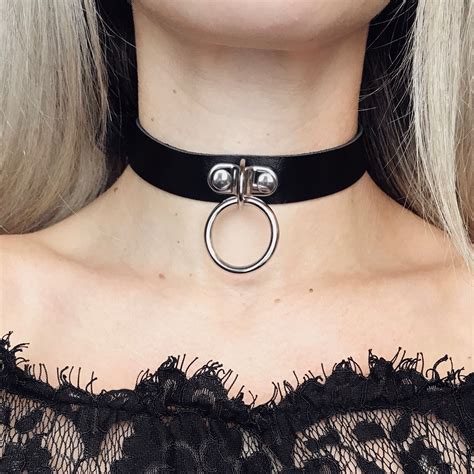 O Ring Choker O Ring Collar Faux Leather Choker Gothic Etsy