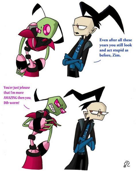 Older Zim And Dib Invader Zim Zim Dib Rivals Frenemies Tallests Zadr Invader Zim