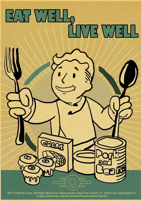 Game Fallout 4 Kraft Paper Print Painting Retro Poster Home Wall