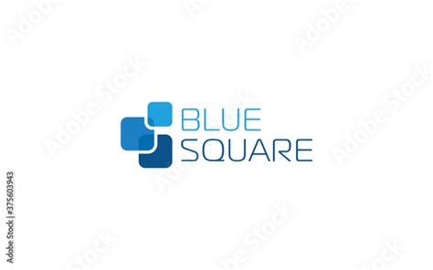 Abstract Square Logo Formed In Simple Shape With Blue Color Stock