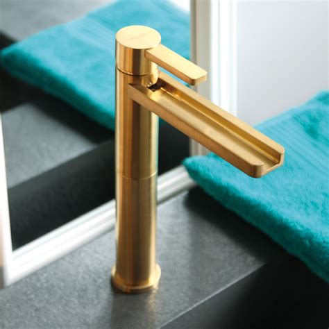 Set the tone of your bathroom with a new bath faucet from the home depot. AQUA BRUSHED GOLD LUXURY BATHROOM FAUCET