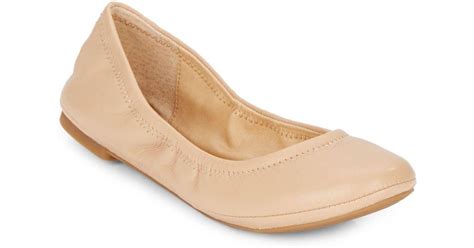 Lucky Brand Emmie Leather Ballet Flats In Nude Natural Lyst