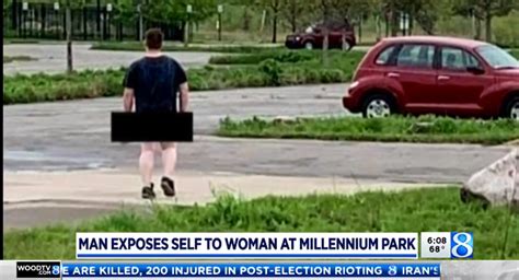 man exposes himself to woman at millennium park [video]