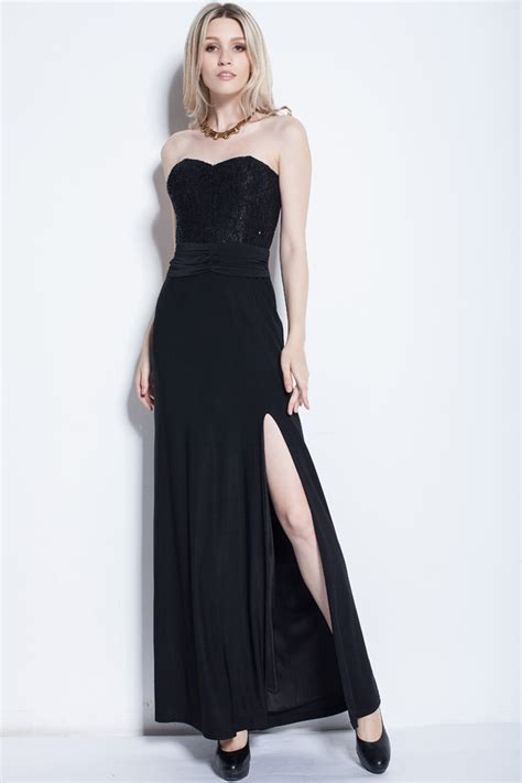 sexy black strapless evening gown prom dress thecelebritydresses