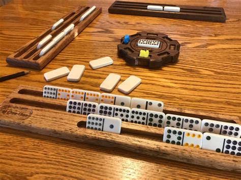 Ig21 Walnut Single Mexican Train Domino Rack In Solid Etsy