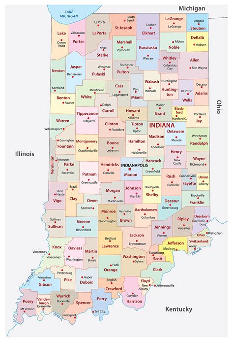 Large Indiana County Map