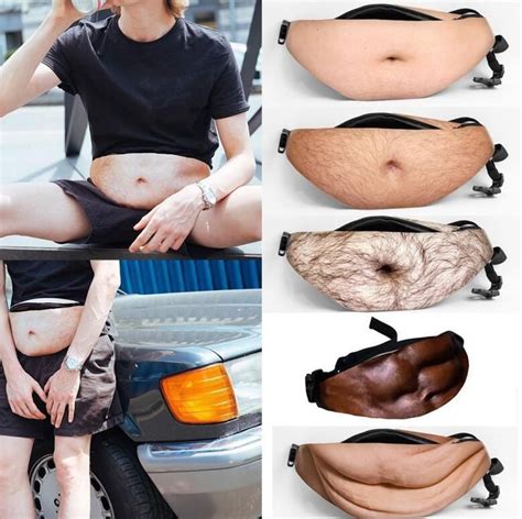 Dadbag Fanny Waist Pack Novelty Dad Bod Hairy Beer Belly Unisex Bags Men 3d Printed Muscle Fat