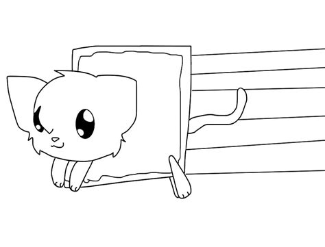 Little Cute Nyan Cat Coloring Page Free Printable Coloring Pages For Kids
