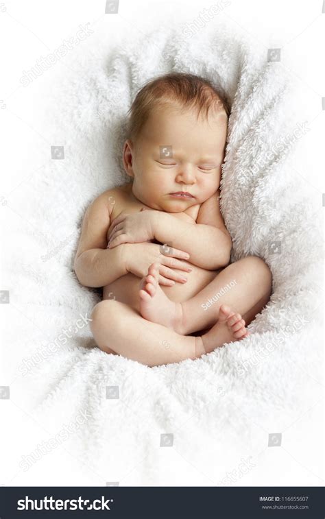 Newborn Baby Sleeping On White Blanket Stock Photo 116655607 Shutterstock
