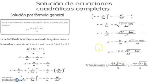 Ec Cuadraticas Deduccion Y Aplicacion De La Formula General Otosection